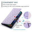 чехол-крышка для Samsung Galaxy S25 FE, Rhombus Crossbody Leather, фиолетовый