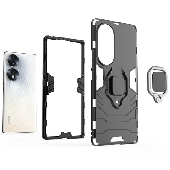 Чoхол до Honor 70 5G, Kickstand Ring, чорний