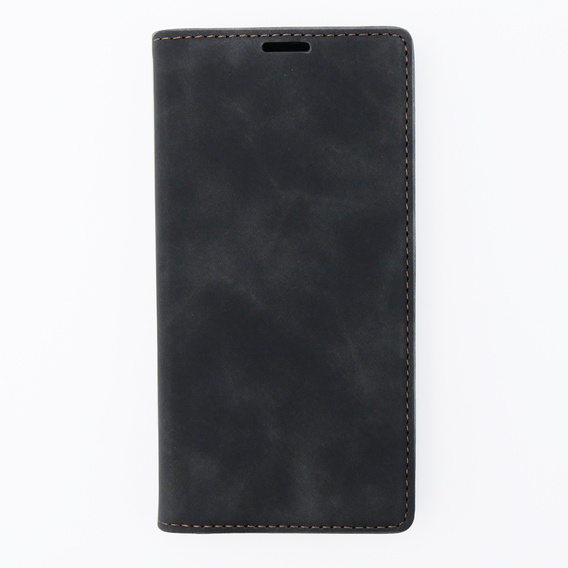 Чехол для iPhone 15, ERBORD Vintage, бумажник с клапаном, чёрный