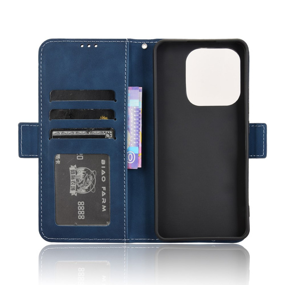 Футляр з клапаном для Xiaomi Redmi Note 14 4G, Card Slot, темно-синій