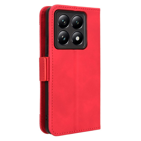 Футляр з клапаном для Xiaomi 14T Pro, Card Slot, червоний