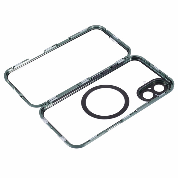 Магнітний чохол Dual Glass MagSafe для iPhone 16, зелений