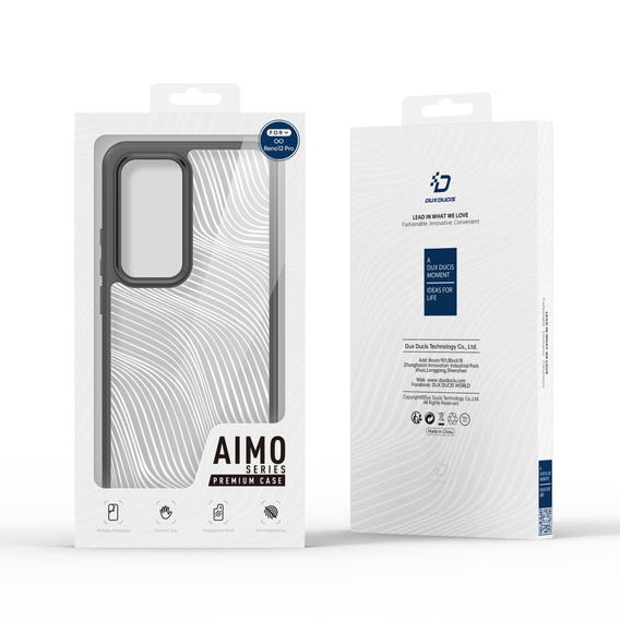 Чехол DuxDucis для Oppo Reno 12 Pro, Aimo case, прозрачный / черный