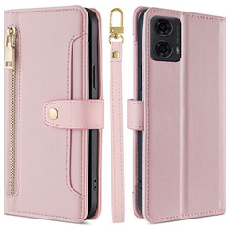 Чохол-книжка для Motorola Moto G04 / G24 / G24 Power, Wallet Zipper Pocket, рожевий