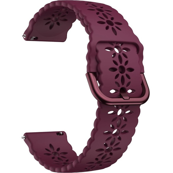 Силиконовый ремешок 20mm Soft Hollowed-out, Wine Red