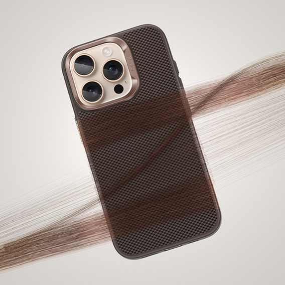 Кевларовий чохол BENKS для iPhone 16 Pro, для MagSafe, Carbon Fiber, коричневий