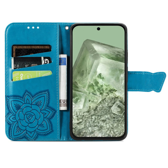 Откидной чехол для Google Pixel 8A, Butterfly, синий