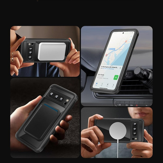 Чoхол до Google Pixel 8 Pro, Shockproof, з плівкою на екран, для MagSafe, чорний