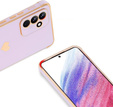 Чехол для Samsung Galaxy A25 5G, Electro heart, фиолетовый + полное клеевое керамическое стекло