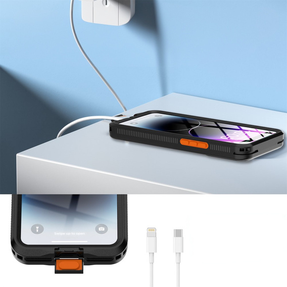 Водонепроникний чохол IP68 для iPhone 15 Pro, SHELLBOX Air Box, чорний