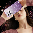 Чехол для Motorola Moto G86 5G, Glitter Flower, фиолетовый