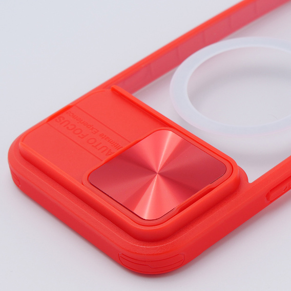 Чехол до iPhone 15 Pro Max, Slide Camera Magsafe, красный