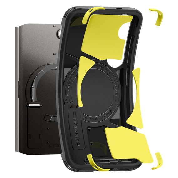 Чехол Spigen для Samsung Galaxy S25, Tough Armor Mag MagSafe, зелёный + закаленное стекло 9H