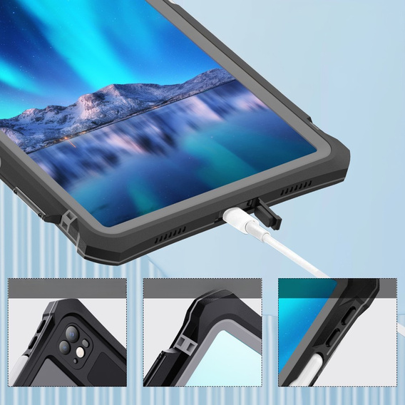 Водонепроницаемый чехол SHELLBOX IP68 для Apple iPad Pro 11" 5-го поколения 2024, чёрный