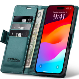 ERBORD Glossy Litchi - чохол-гаманець з клапаном для iPhone 17 Pro Max