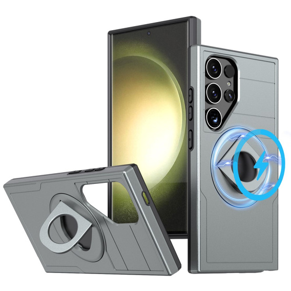 Чехол MagSafe для Samsung Galaxy S24 Ultra, Military Magnet, зелёный