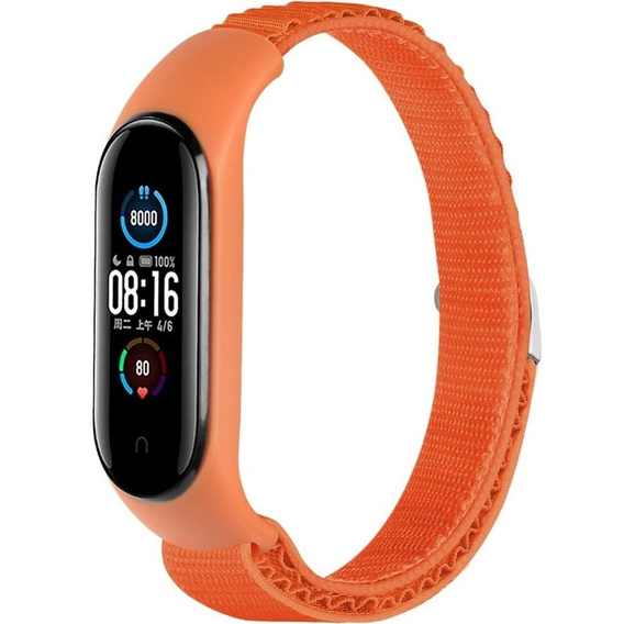 Нейлоновый ремешок до Xiaomi Mi Band 3/4/5/6/7/7 NFC, Orange