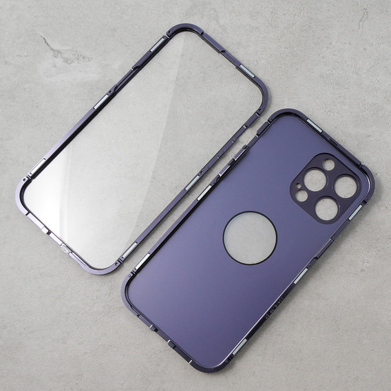 Чохол для iPhone 13 Pro Max, Dual Glass, для Magsafe, фіолетовий