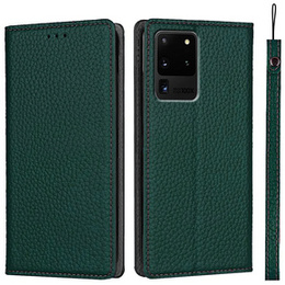Кожаный чехол для Samsung Galaxy S20 Ultra, ERBORD Grain Leather, зелёный