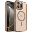 Чехол для iPhone 16 Pro, для MagSafe, ERBORD Matt Case, desert titanium + стекло для экрана