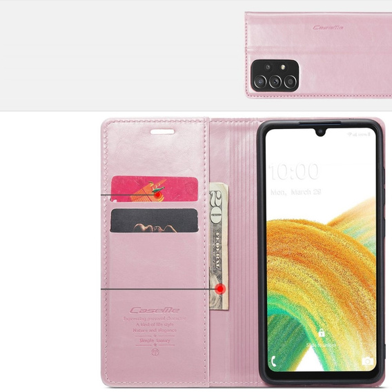 Флип-кейс CASEME для Samsung Galaxy A33 5G, Waxy Textured, розовый