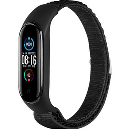 Нейлоновый ремешок до Xiaomi Mi Band 3/4/5/6/7/7 NFC, Black