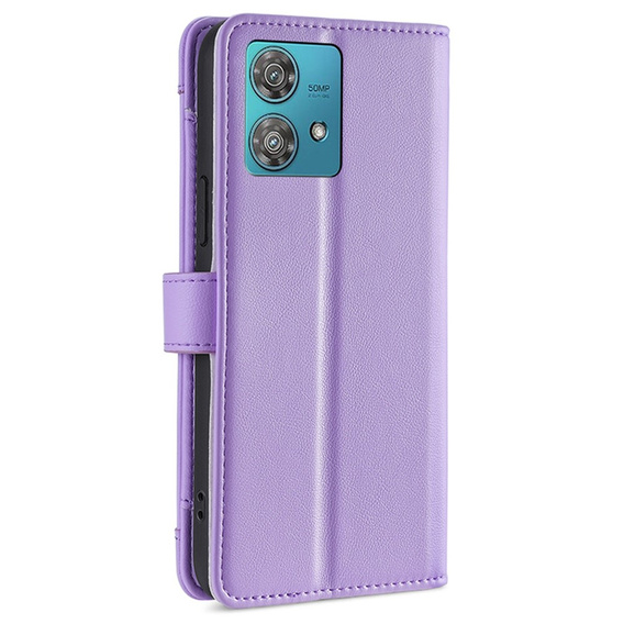 Откидной чехол для Motorola Edge 40 Neo, Wallet Zipper Pocket, фиолетовый
