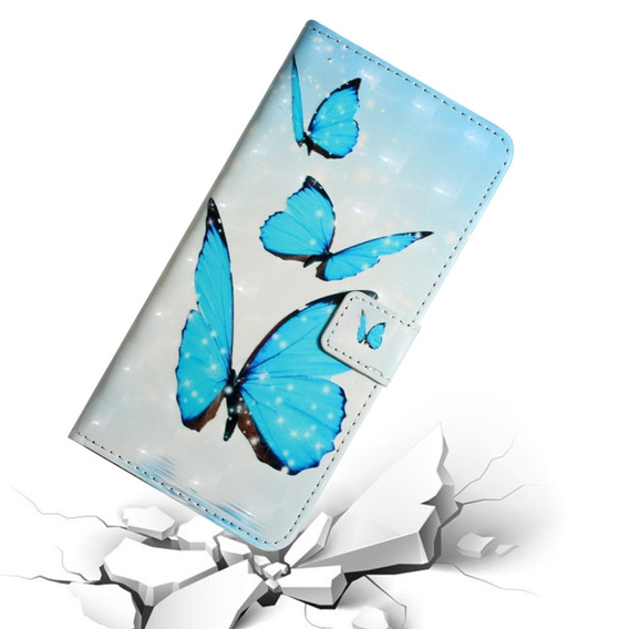 Откидной чехол для Samsung Galaxy A05s, Wallet, Butterflies, синий