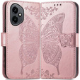 Откидной чехол для Honor 400 5G, Butterfly, розовый rose gold