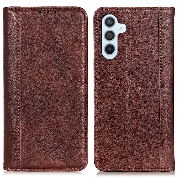 Чoхол до Samsung Galaxy A55 5G, Wallet Litchi Leather, коричневий