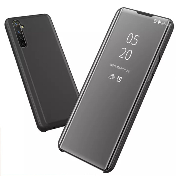 Чехол до Realme 6 Pro, Clear View, чёрный
