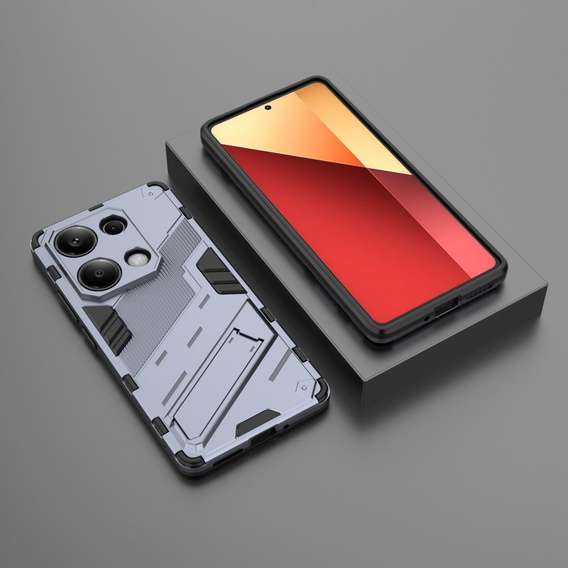 Чохол для Xiaomi Redmi Note 13 Pro 4G / Xiaomi Redmi Note 14S / Xiaomi Poco M6 Pro 4G, Military kickstand, темно-синій