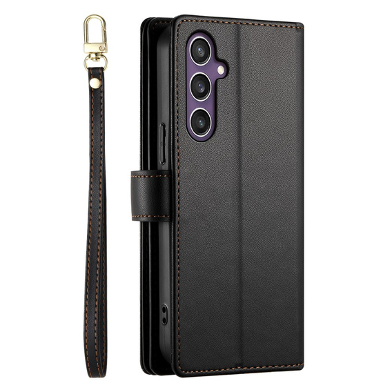 Откидной чехол для Samsung Galaxy S25, Wallet Zipper Pocket, чёрный