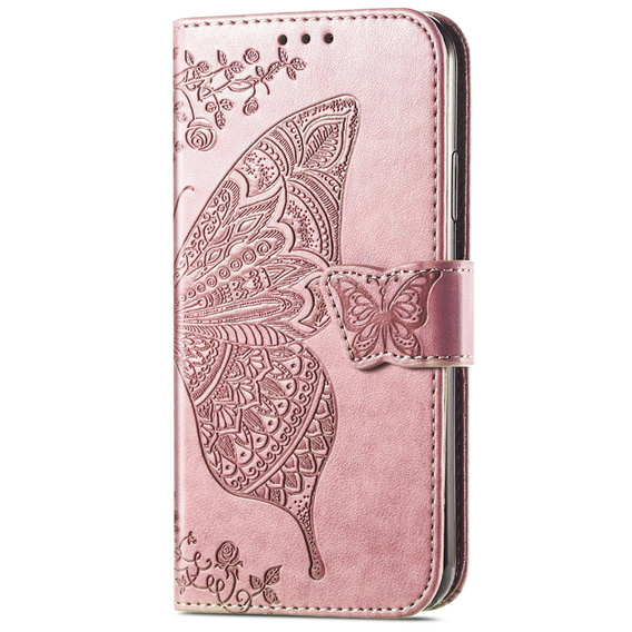 Откидной чехол для Samsung Galaxy A26, Butterfly, розовый rose gold
