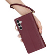 чехол-крышка для Samsung Galaxy A56 5G, Rhombus Crossbody Leather, бордовый