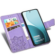 Чехол с крышкой для Oppo Reno 14, Butterfly, бумажник, фиолетовый