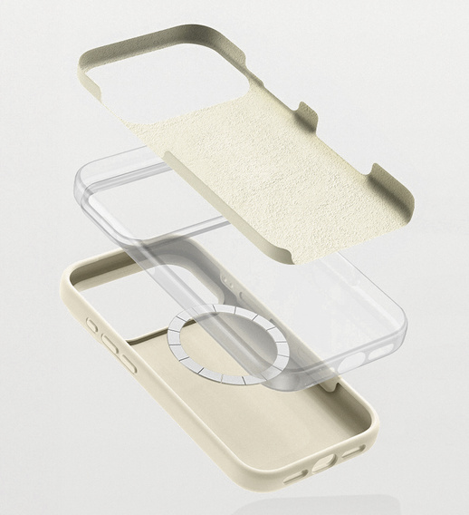 Силіконовий чохол для iPhone 17 Pro, для MagSafe, протиударний, бежевий