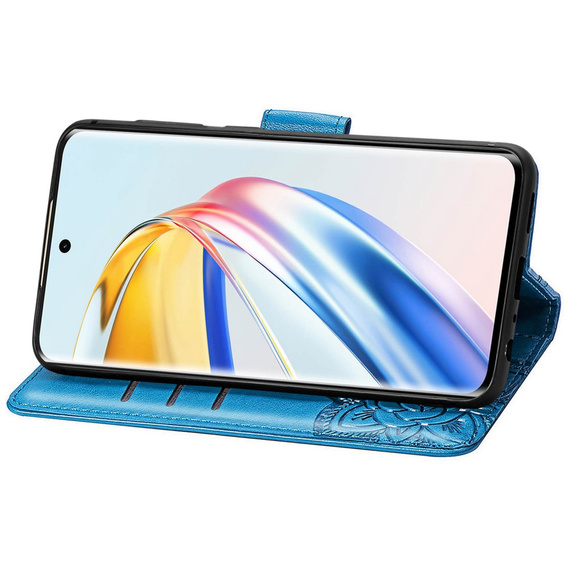 Откидной чехол для Honor Magic 6 Lite 5G, Butterfly, синий