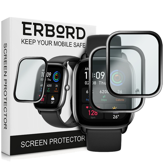 2x Гібридне скло ERBORD для Amazfit GTS 4 Mini