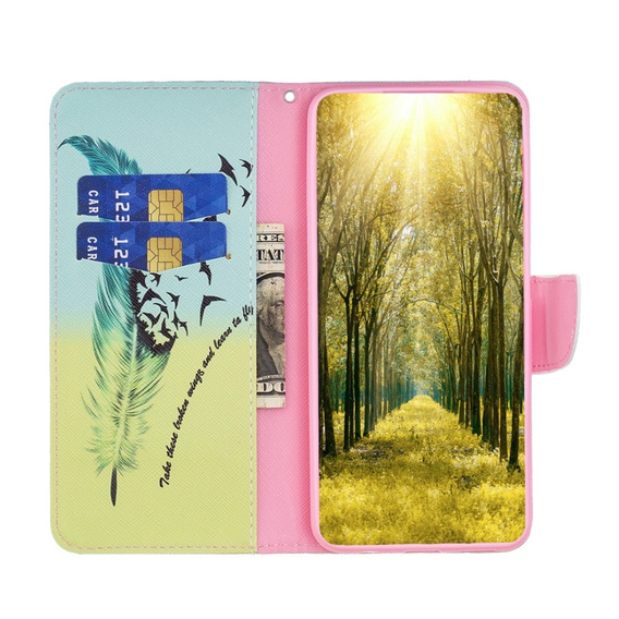 Чохол-книжка для Motorola Edge 40 Neo, Wallet, feather, м'яти