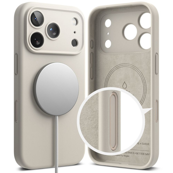 Чохол Ringke для iPhone 17 Pro Max, силіконовий магнітний MagSafe, камінь