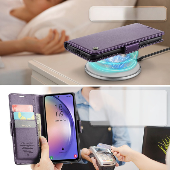 CASE фліп-чохол для Samsung Galaxy A54 5G, Litchi Wallet, фіолетовий