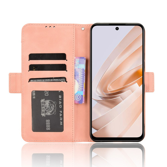 Футляр з клапаном для Xiaomi Redmi 13, Card Slot, рожевий