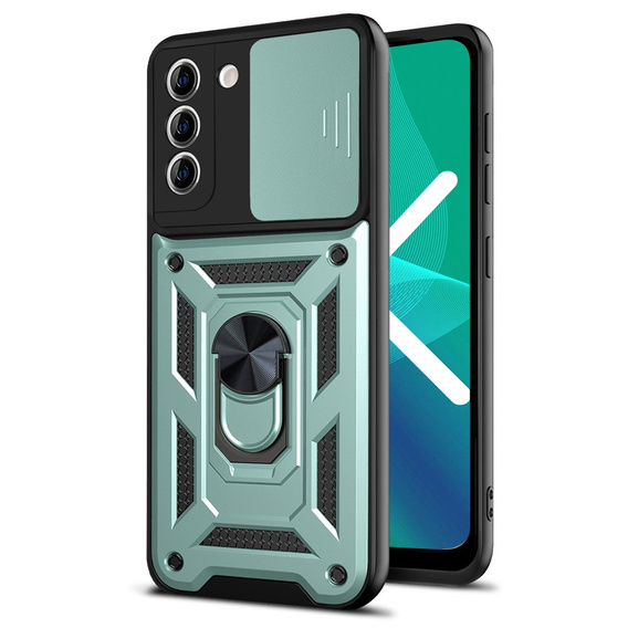 Чехол NOX Camera Slide Samsung Galaxy S21 FE, CamShield Slide, зеленый