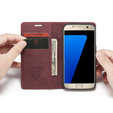 Чехол CASEME для Samsung Galaxy S7, Leather Wallet Case, бордовый