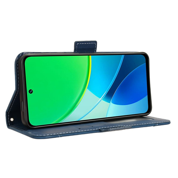 Футляр з клапаном для Vivo Y19s, Card Slot, темно-синій