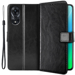 Откидной чехол для Oppo A78 5G, Crazy Horse Wallet, чёрный