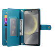 Откидной чехол для Samsung Galaxy S25, Wallet Zipper Pocket, синий