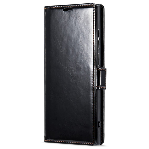Чохол-книжка для Samsung Galaxy S23 Ultra, ERBORD Waxy Wallet, чорний