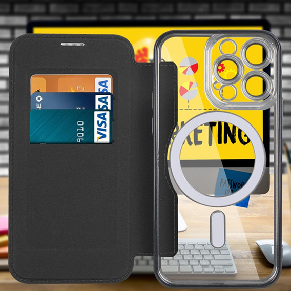 Чохол-книжка для iPhone 14 Pro, RFID Wallet MagSafe CamShield, чорний